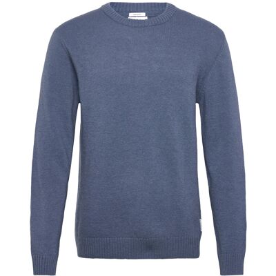 Lindbergh Lambswool O-Neck Knit M BLUE ICE MEL M Lindbergh Lambswool O-Neck Knit M BLUE ICE MEL M
