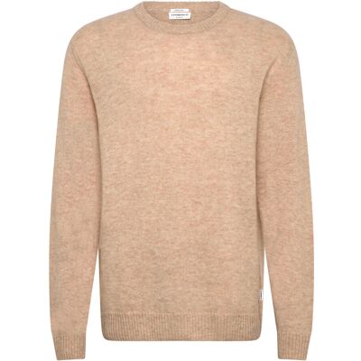 Lindbergh Lambswool O-Neck Knit L LT SAND MEL L Lindbergh Lambswool O-Neck Knit L LT SAND MEL L
