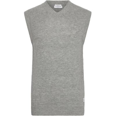 Lindbergh Lambswool V-Neck Slipover M MID GREY MEL M Lindbergh Lambswool V-Neck Slipover M MID GREY MEL M