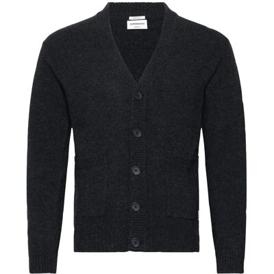 Lindbergh Lambswool Button Cardigan XL CHARCOAL MEL XL Lindbergh Lambswool Button Cardigan XL CHARCOAL MEL XL