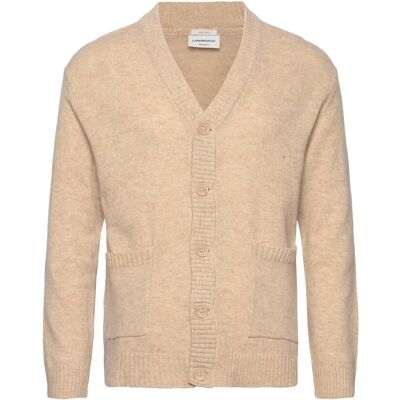 Lindbergh Lambswool Button Cardigan XXL LT SAND MEL XXL Lindbergh Lambswool Button Cardigan XXL LT SAND MEL XXL