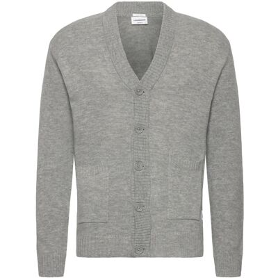 Lindbergh Lambswool Button Cardigan XL MID GREY MEL XL Lindbergh Lambswool Button Cardigan XL MID GREY MEL XL