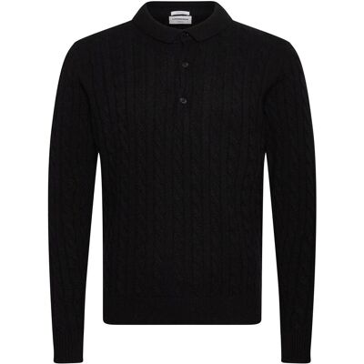 Lindbergh Lambswool L/S Button Polo XXL BLACK XXL Lindbergh Lambswool L/S Button Polo XXL BLACK XXL