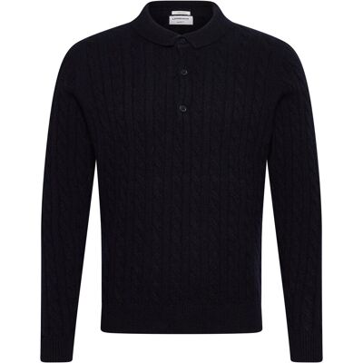 Lindbergh Lambswool L/S Button Polo XL NAVY XL Lindbergh Lambswool L/S Button Polo XL NAVY XL