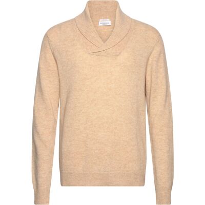 Lindbergh Lambswool L/S Shawl Collar Knit XL LT SAND MEL XL Lindbergh Lambswool L/S Shawl Collar Knit XL LT SAND MEL XL