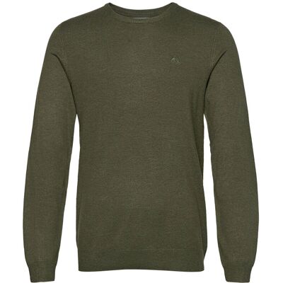 Lindbergh Ecovero L/S O-Neck Knit XL ARMY MEL XL Lindbergh Ecovero L/S O-Neck Knit XL ARMY MEL XL