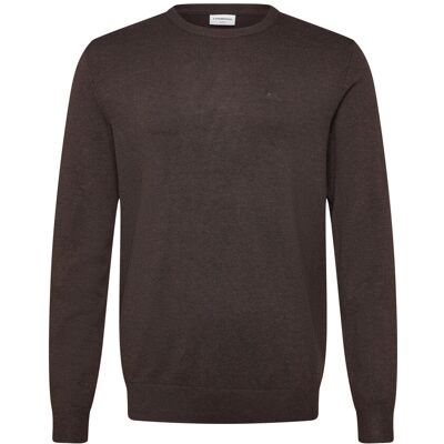 Lindbergh Ecovero L/S O-Neck Knit L DK BROWN MEL L Lindbergh Ecovero L/S O-Neck Knit L DK BROWN MEL L