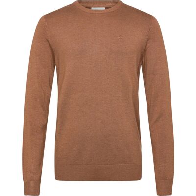 Lindbergh Ecovero L/S O-Neck Knit L DK CAMEL MEL L Lindbergh Ecovero L/S O-Neck Knit L DK CAMEL MEL L