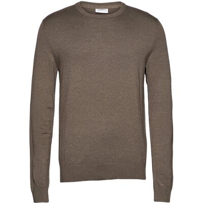 Lindbergh Ecovero L/S O-Neck Knit XXL DK SAND MEL XXL Lindbergh Ecovero L/S O-Neck Knit XXL DK SAND MEL XXL