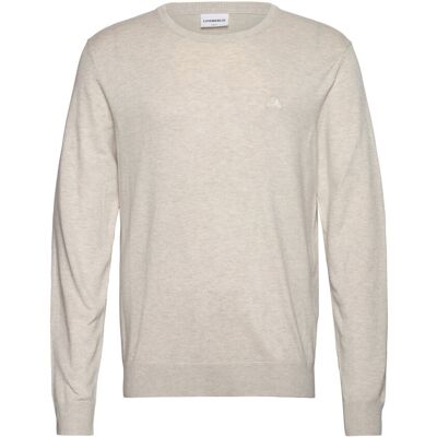 Lindbergh Ecovero L/S O-Neck Knit XL OFF WHITE MEL XL Lindbergh Ecovero L/S O-Neck Knit XL OFF WHITE MEL XL