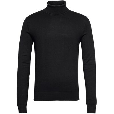 Lindbergh Mélange Roll Neck Knit S BLACK S Lindbergh Mélange Roll Neck Knit S BLACK S