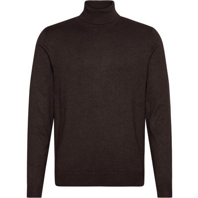 Lindbergh Mélange Roll Neck Knit M DK BROWN MEL M Lindbergh Mélange Roll Neck Knit M DK BROWN MEL M