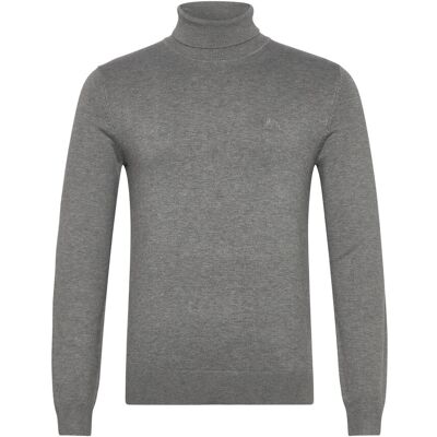 Lindbergh Mélange Roll Neck Knit L GREY STONE MIX L Lindbergh Mélange Roll Neck Knit L GREY STONE MIX L