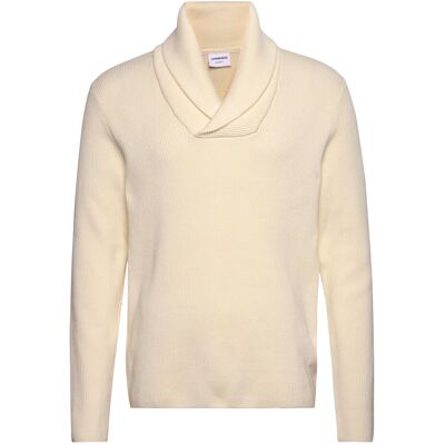 Lindbergh Shawl Collar Rib Knit M PEARL WHITE M Lindbergh Shawl Collar Rib Knit M PEARL WHITE M