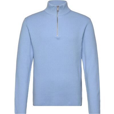 Lindbergh Half Zip Rib Knit M LT BLUE M Lindbergh Half Zip Rib Knit M LT BLUE M
