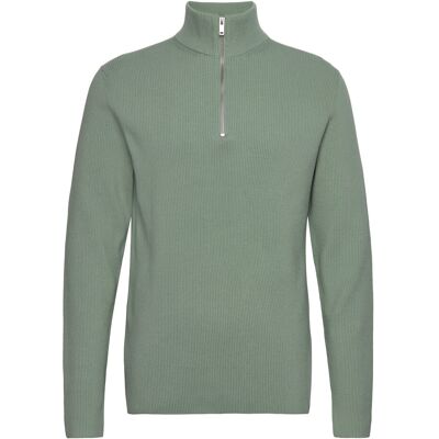 Lindbergh Half Zip Rib Knit M MID GREEN M Lindbergh Half Zip Rib Knit M MID GREEN M