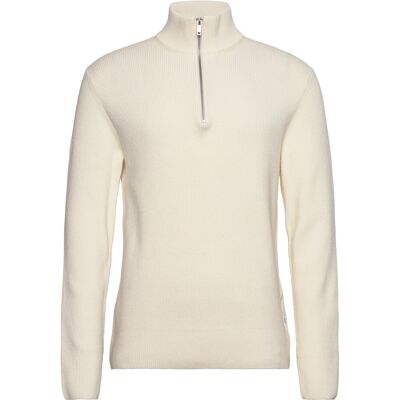 Lindbergh Half Zip Rib Knit M PEARL WHITE M Lindbergh Half Zip Rib Knit M PEARL WHITE M