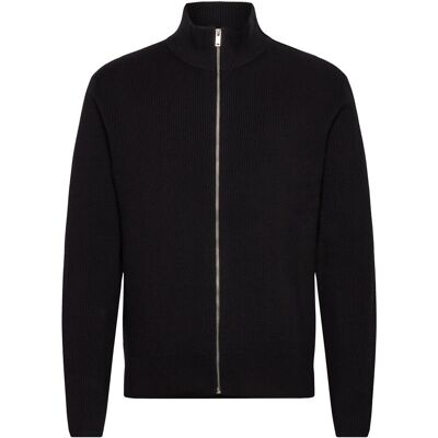 Lindbergh Knitted Zip Cardigan XL BLACK XL Lindbergh Knitted Zip Cardigan XL BLACK XL