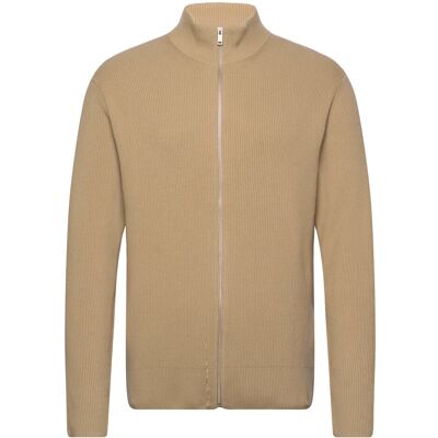 Lindbergh Knitted Zip Cardigan M STONE M Lindbergh Knitted Zip Cardigan M STONE M