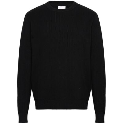Lindbergh Rib Knitted O-Neck Knit M BLACK M Lindbergh Rib Knitted O-Neck Knit M BLACK M