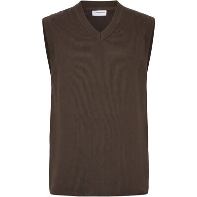 Lindbergh Rib Knitted V-Neck Slipover M BROWN M Lindbergh Rib Knitted V-Neck Slipover M BROWN M