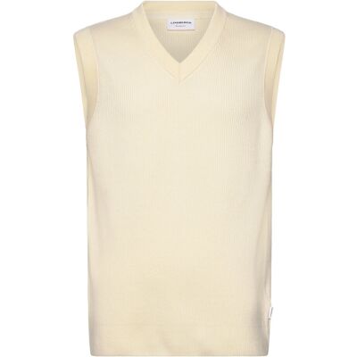 Lindbergh Rib Knitted V-Neck Slipover M PEARL WHITE M Lindbergh Rib Knitted V-Neck Slipover M PEARL WHITE M