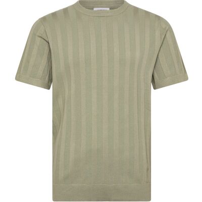 Lindbergh Knitted Crew Neck T-Shirt M DUSTY GREEN M Lindbergh Knitted Crew Neck T-Shirt M DUSTY GREEN M