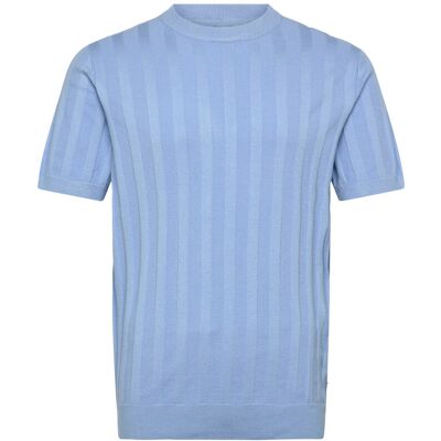 Lindbergh Knitted Crew Neck T-Shirt M LT BLUE M Lindbergh Knitted Crew Neck T-Shirt M LT BLUE M