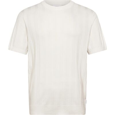 Lindbergh Knitted Crew Neck T-Shirt M SALT WHITE M Lindbergh Knitted Crew Neck T-Shirt M SALT WHITE M