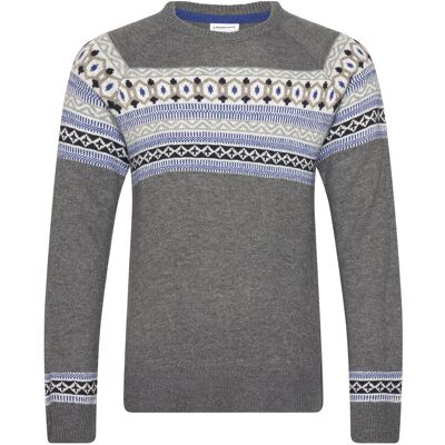 Lindbergh Heritage Jaqcuard Raglan Sweat XL GREY XL Lindbergh Heritage Jaqcuard Raglan Sweat XL GREY XL