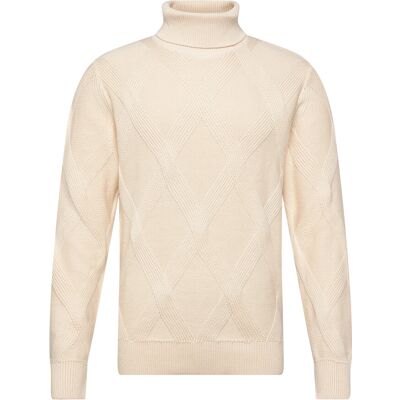 Lindbergh Rolled Neck Structure Knit M OFF WHITE M Lindbergh Rolled Neck Structure Knit M OFF WHITE M