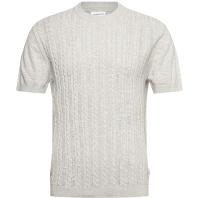 Lindbergh Knitted S/S O-Neck Tee XXL GREY MEL XXL Lindbergh Knitted S/S O-Neck Tee XXL GREY MEL XXL