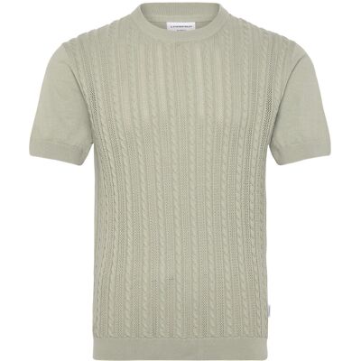 Lindbergh Knitted S/S O-Neck Tee S SAGE GREEN S Lindbergh Knitted S/S O-Neck Tee S SAGE GREEN S