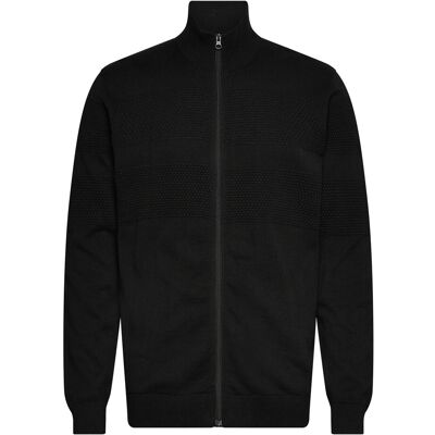 Lindbergh Zip Through Purl Cardigan M BLACK M Lindbergh Zip Through Purl Cardigan M BLACK M