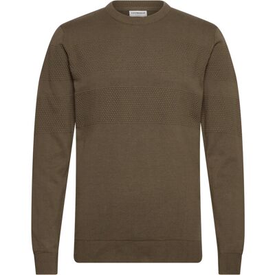 Lindbergh Purl Knit O-Neck Jumper S ARMY S Lindbergh Purl Knit O-Neck Jumper S ARMY S