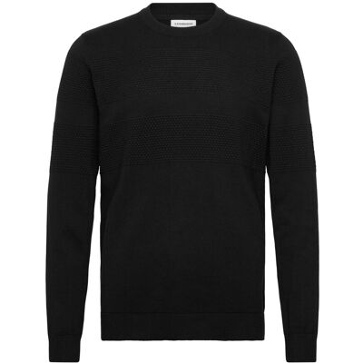 Lindbergh Purl Knit O-Neck Jumper M BLACK M Lindbergh Purl Knit O-Neck Jumper M BLACK M