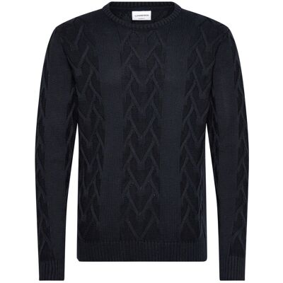 Lindbergh Cable O-Neck Knit M NAVY M Lindbergh Cable O-Neck Knit M NAVY M