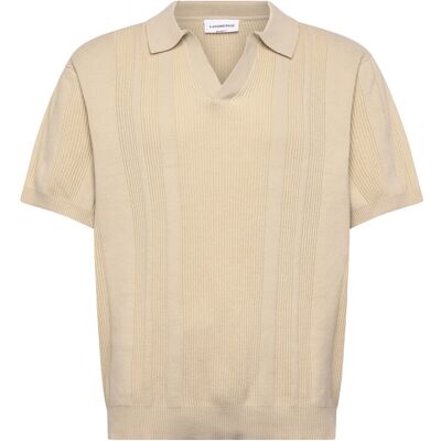 Lindbergh Knitted S/S Polo M LT STONE M Lindbergh Knitted S/S Polo M LT STONE M