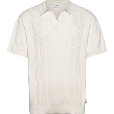 Lindbergh Knitted S/S Polo S SALT WHITE S Lindbergh Knitted S/S Polo S SALT WHITE S