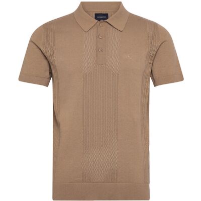 Lindbergh Knitted Polo Shirt XL SAND XL Lindbergh Knitted Polo Shirt XL SAND XL