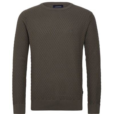 Lindbergh Cable Knit Jumper M DK ARMY M Lindbergh Cable Knit Jumper M DK ARMY M