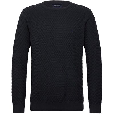 Lindbergh Cable Knit Jumper L DK NAVY L Lindbergh Cable Knit Jumper L DK NAVY L