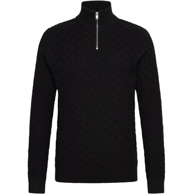Lindbergh Recycle Structure Knit 1/2 Ziprecycle Structure Knit 1/2 Zip XL BLACK XL Lindbergh Recycle Structure Knit 1/2 Ziprecycle Structure Knit 1/2 Zip XL BLACK XL