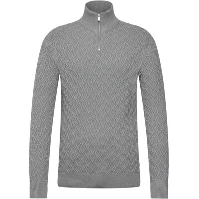 Lindbergh Recycle Structure Knit 1/2 Ziprecycle Structure Knit 1/2 Zip XXL DK GREY XXL Lindbergh Recycle Structure Knit 1/2 Ziprecycle Structure Knit 1/2 Zip XXL DK GREY XXL