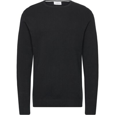 Lindbergh Structure O-Neck Knit S BLACK S Lindbergh Structure O-Neck Knit S BLACK S