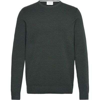 Lindbergh Structure O-Neck Knit XXL DUSTY GREEN MEL XXL Lindbergh Structure O-Neck Knit XXL DUSTY GREEN MEL XXL