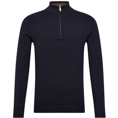 Lindbergh Structure Zip Neck Knit XXL NAVY XXL Lindbergh Structure Zip Neck Knit XXL NAVY XXL
