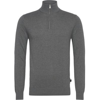 Lindbergh Half Zip With High Neck M GREY M Lindbergh Half Zip With High Neck M GREY M