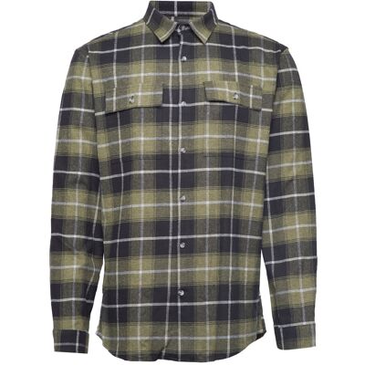 Lindbergh Checked Flannel Shirt L/S S ARMY S Lindbergh Checked Flannel Shirt L/S S ARMY S