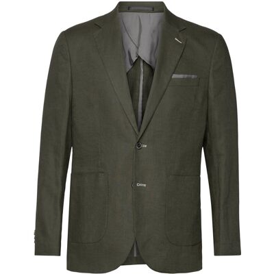 Lindbergh Black Half Lined Linen Blazer 46 GREEN MEL 46 Lindbergh Black Half Lined Linen Blazer 46 GREEN MEL 46